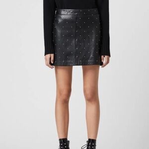 Allsaints Lyra Leather Star Skirt
